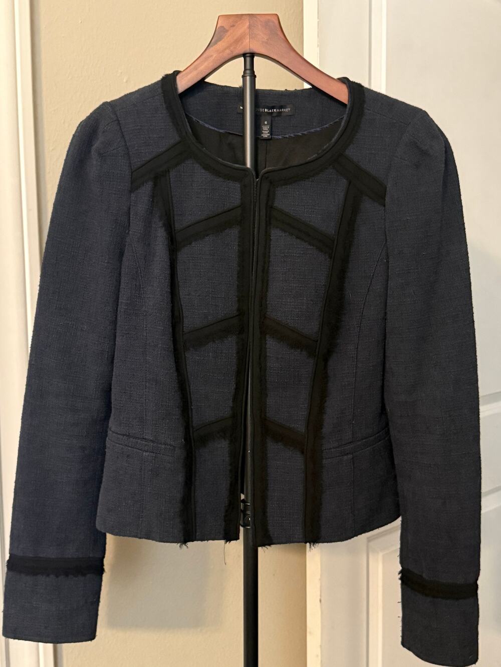 White House Black Market Blue Military-Inspired Jacket 6
